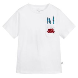 Stella McCartney Kids - Boys White 'Asparagus' Cotton T.Shirt